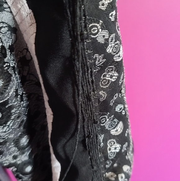 OOAK Pink & Black Lace Lolita crop Hoodie Jacket - Picture 9 of 12